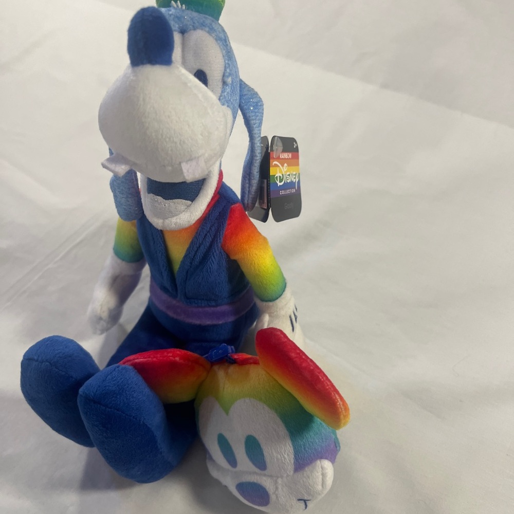Disney Goofy Plush and Mickey bag charm with Rainbow Accents